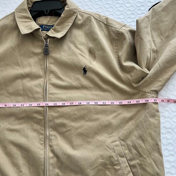 Polo Ralph Lauren Bomber Jacket Mens XXL Beige Blouson Chin Strap - Picture 8 of 12